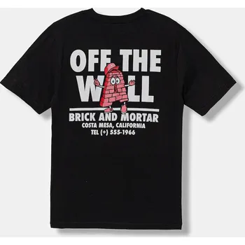 Chlapecké tričko Dětské bavlněné tričko Vans Brick and Mortar SS černá barva, s potiskem, VN000PY6BLK1 99X, vel. 151-165