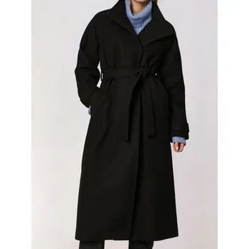 Dámský kabát Sinsay - Dlouhý klasický kabát s páskem - černá - 622FH-99X - 622FH-99X-L