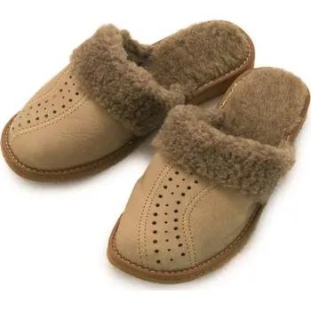 Dámská obuv Dámské papuče s ovčí vlnou Cappuccino 40