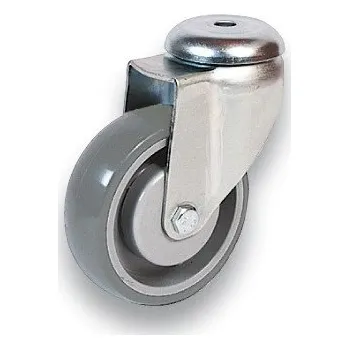 Pojezdové kolečko PUJ G075/QLP-V1- 11mm Otočné kolo s šedou polyuretanovou obručí s otvorem 7160146