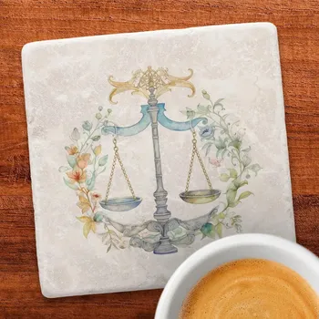 Digitální kompakt Mramorový tácek - Váhy akvarel - znamení zvěrokruhu