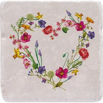 Digitální kompakt Mramorový tácek - Květinové srdce