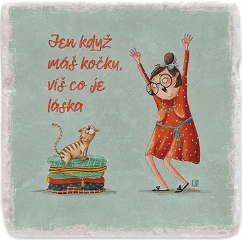 Digitální fotoaparát Mramorový tácek - Jen když máš kočku, víš co je láska