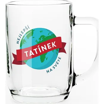 Digitální fotoaparát Mramorový tácek - Nejlepší tatínek na světě - sklenice na pivo s potiskem