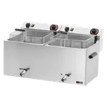 REDFOX Fritéza elektrická dvojitá 0,74 kW/l, 11+11 l stolní s výpustí 400 V