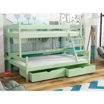 Dětská postel Patrová postel Nevada Barva dřeva: Zelená, Rozměry: 120x180