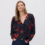 Reserved - Vzorovaná viskózová halenka - černý - 299JA-99X - 299JA-99X-S