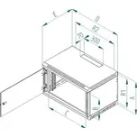 Nástěnný rozvaděč jednodílný 9U/395mm plech.dveře