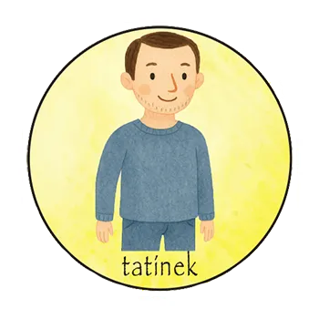 magnetka pro dítě Magnetka pro děti – Tatínek, ručně malovaná, 37 mm