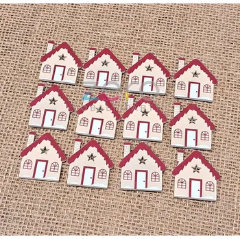 kreativní sada Domeček dřevěný samolepicí (12 ks) - barevný