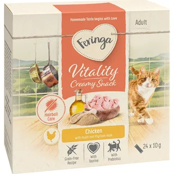 Krmivo pro kočku 48x10g Feringa Vitality Creamy Snacks - kuřecí