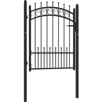 vidaXL Plotová branka s hroty ocel 100 x 125 cm černá