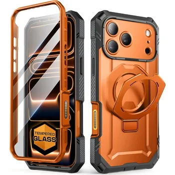 Kryt SUPCASE UB GRIP PRO MAG - podp. MagSafe - pro Apple iPhone 17 Pro - průhledný/korálově červený