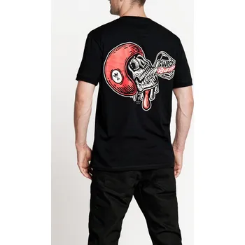 Pánské tričko PANDO MOTO triko MIKE RED SKULL 1 unisex black - XL