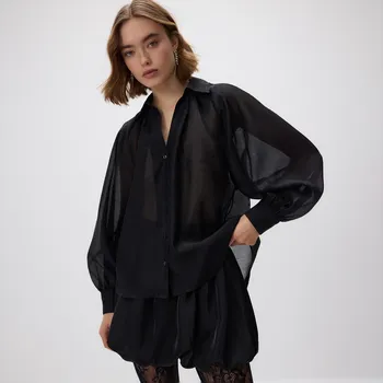 Pánská košile Reserved - Průhledná košile - černý - 407HN-99X - 407HN-99X-L