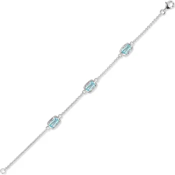 Náramek Fire Blue Topaz - stříbrný náramek s modrým topazem