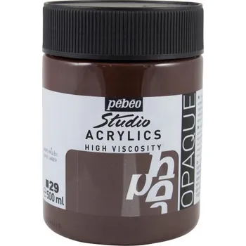 Vodová barva Akrylová barva Pébéo Studio Acrylics - 29 Burnt Umber Objem: 500 ml