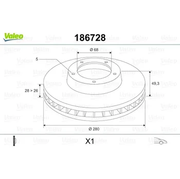 Brzdový kotouč Brzdový kotouč VALEO 186728