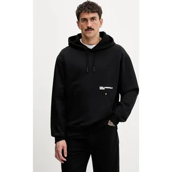 Pánská mikina Bavlněná mikina Karl Lagerfeld Jeans pánská, černá barva, s kapucí, B1M20058 99X, vel. S