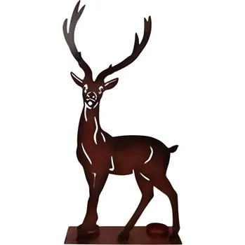 Hnědý stojící kovový sob 40,5 x 20,5 cm