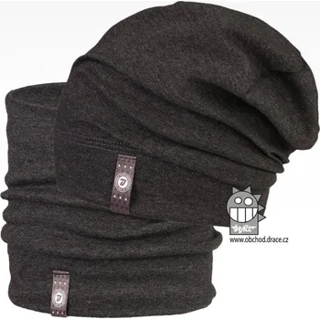 Čepice Bavlněná čepice a nákrčník Dráče - Alan 17, tmavě šedá Barva: Šedá, Velikost: 52-54