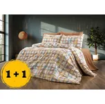 Bavlněné povlečení Čáry žlutomodré Velikost: 70x90, 140x200 cm