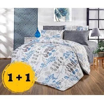 Povlečení Bavlněné povlečení Plant modrá Velikost: 70x90, 140x220 cm