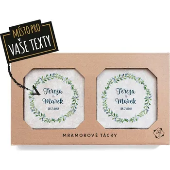 Digitální fotoaparát Mramorový tácek - Květinový kruh set - svatební dárek