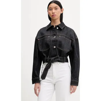 Dámská casual bunda Džínová bunda HUGO Galata tmavomodrá barva, přechodná, 50558837 59J, vel. S