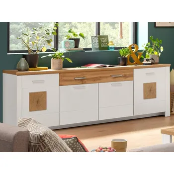 Komoda Široká komoda Matera, 220 cm, starý dub/bílá