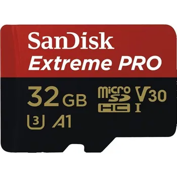 Paměťová karta Paměťová karta Sandisk Extreme PRO microSDHC 32 GB 100 MB/s / 90MB/s A1 Class 10 UHS-I V30, s adaptérem 0.00500 Kg ELEKTRO Sklad1 59878350 (0.00500 Kg ELEKTRO Sklad1 59878350)