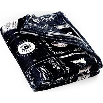 deka Černá deka s haloweenským motivem z mikroplyše 130x170 cm Enchanted Witchcraft – Catherine Lansfield ID_1802027