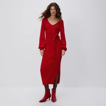 Dámské šaty Reserved - Šaty s příměsí vlny - červená - 657IG-33X - 657IG-33X-M