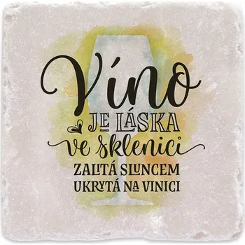 Digitální fotoaparát Mramorový tácek - Víno je láska - bílé 02