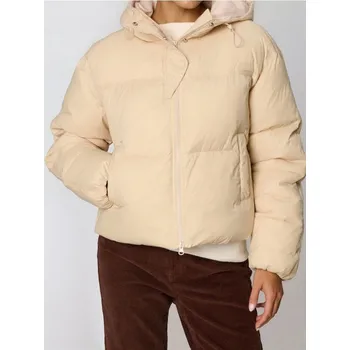 Dámská móda Sinsay - Prošívaná puffer bunda s kapucí - olivová - 416HH-19X - 416HH-19X-XS