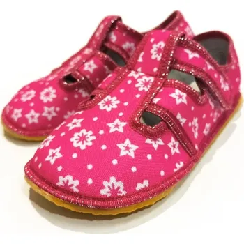 Dívčí obuv Barefoot bačkory Anatomic Flowers B růžové s kytkami | Botonožka.cz Velikost: 30