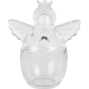 Dóza na potraviny Skleněná vánoční uzavíratelná nádoba ve tvaru andělíčka – 15x10x18 cm / 300 ml