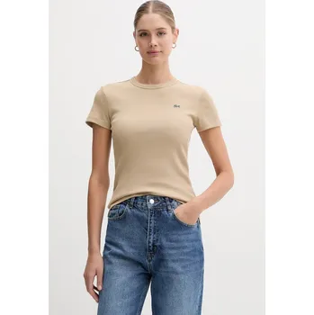 Dámské tričko Bavlněné tričko Lacoste dámské, tmavomodrá barva, TF5538 80A, vel. 44