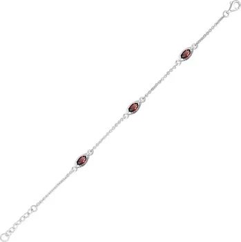 Náramek Silence Garnet - stříbrný náramek s granátem