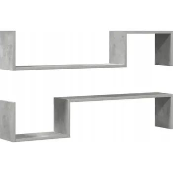 police Nástěnná police v šedé barvě betonu, 100 x 15 x 20 cm