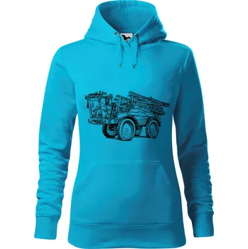 Dámská mikina Mikina - Samojízdný postřikovač John Deere 300M Barva: Modrá - tyrkysová (44), Velikost: XS, Střih: Dámské
