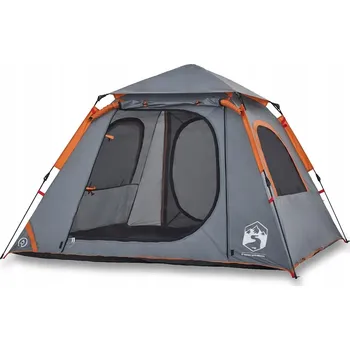 Stan Stan turistický kopulovitý pro 4 osoby, šedo-oranžový, 210x210x140 cm