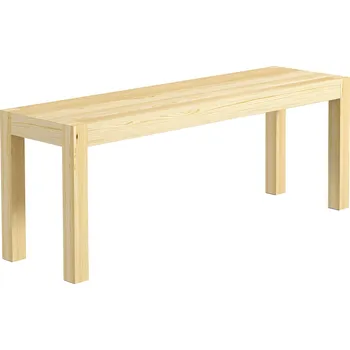 HOMCOM Dřevěná lavice Kuchyňská lavice, masivní dřevo, 3místná lavice, 120 cm x 33 cm x 45 cm, přírodní barva