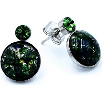 Náušnice Sergio Engel Náušnice Mlhovina - tmavězelená