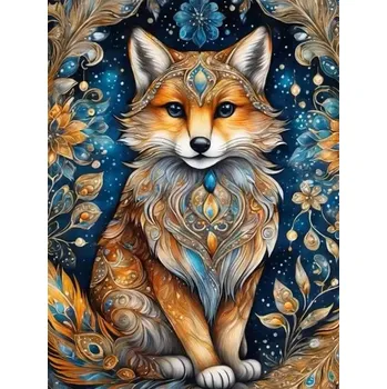 Diamantové malování Diamantové malování/Huacan - Drahokamová liška