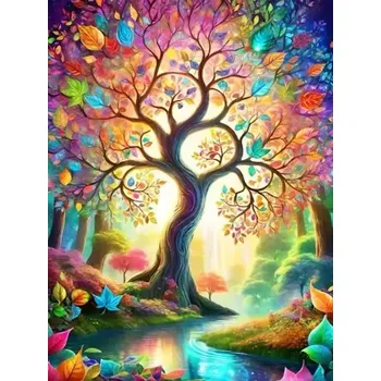 Diamantové malování Diamantové malování/Huacan - Barevný strom