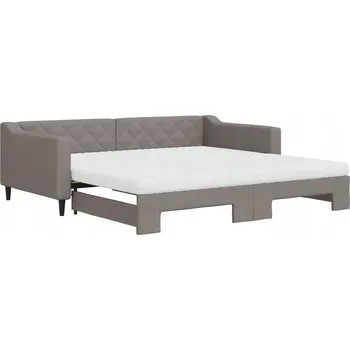 Pohovka Rozkládací pohovka s matracemi, taupe (šedohnědá), 223 x 110 x 67 cm (v rozloženém stavu)