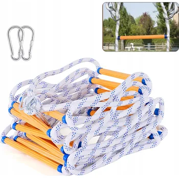 Žebřík 10m Žebřík s karabinou, nosnost 200 kg.