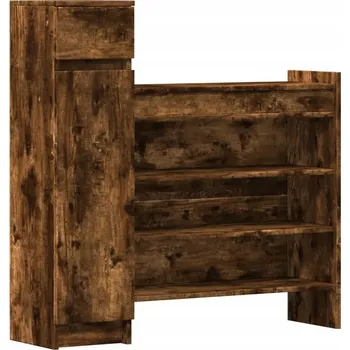 Botník Botník z materiálu imitujícího dřevo, kouřový dub, 100,5x28x100