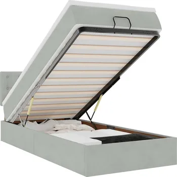 Pohovka Světle šedá pohovka s matrací 203 x 90 x 78/88 cm, taštičkové pružiny